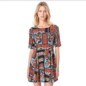 Minkpink Kiss From A Rose Floral Patchwork Skater Dress Sz M